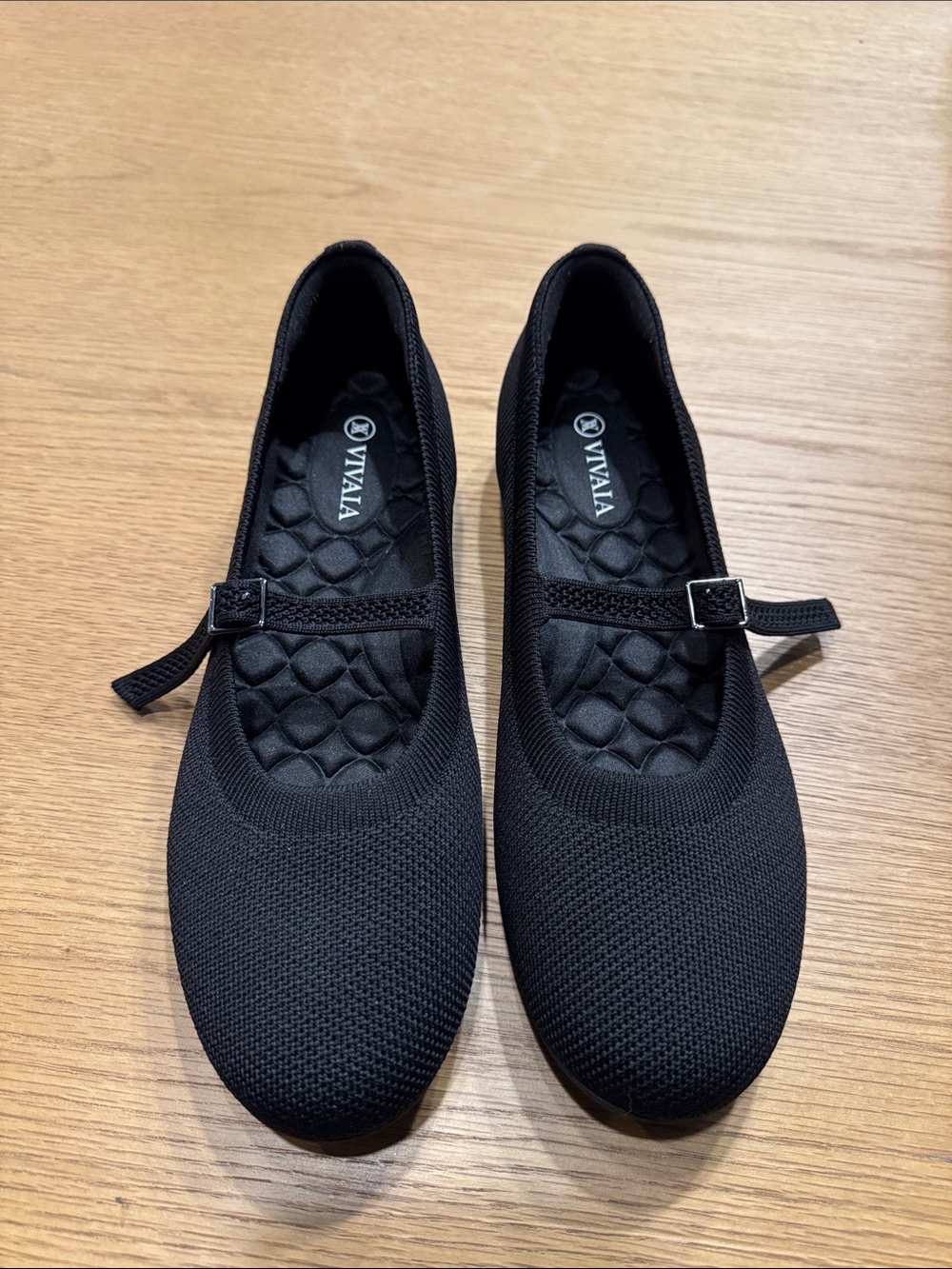 Vivala Black Mary Jane Knit Loafers with Cushioned Insole - Picture 2 of 7